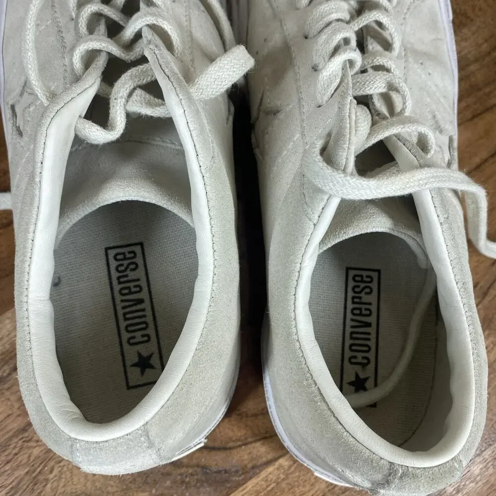 Converse One Star Suede Womens White Cream Size 7.5 Low Top Shoes